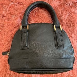 Cute small black faux leather handbag
